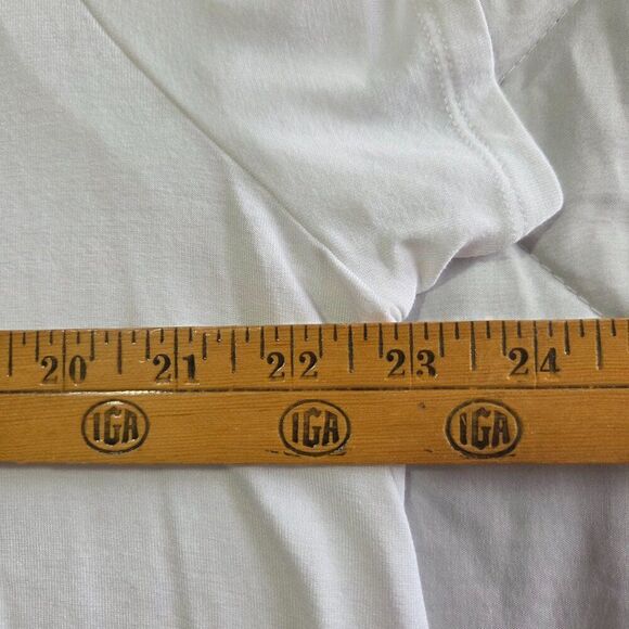 EUC HUE WHITE SUPER SOFT DEEP V NECK LONG LINE TEE SIZE XL - Picture 12 of 13